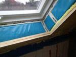 Abklebung Dachflächenfenster, Vorbereitung für den Blower-Door-Test