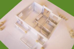 Architektur Modell - Erdgeschoss - Pultdachhaus